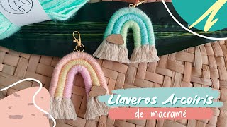 Tutorial de Llaveros embarrilado de arcoiris  Cómo hacer llaveros de arcoiris de Macramé [upl. by Zetrok]