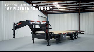 16K LB GVWR Gooseneck Deck Over Flatbed Power Tilt Trailer [upl. by Merete]