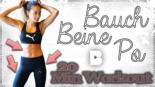 Bauch Beine Po Training für Zuhause  20 Minuten Workout zum Mitmachen  BodyKiss [upl. by Enamart]