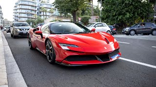 Ferrari SF90 Stradale  Accelerations Revs amp Driving in Monaco [upl. by Arracot520]