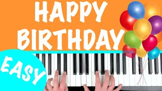 How to play HAPPY BIRTHDAY  Easy Piano Tutorial With Chords [upl. by Henrique]