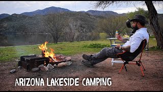 Camping at Apache Lake  Sights and Sounds of Burnt Corral Campground Grilling Steak on the Lake [upl. by Zachary613]