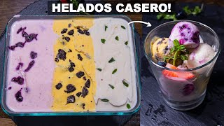 HELADOS CASERO CON SOLO 3 INGREDIENTES  Abelca [upl. by Treat96]