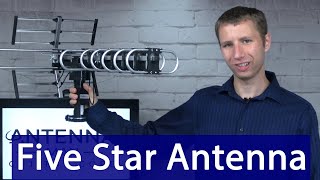 Five Star Amplified Outdoor HD TV Antenna with Rotator Review [upl. by Narhet]