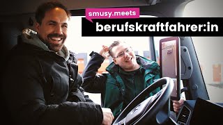 Einen Tag als Berufskraftfahrerin arbeiten 🚛  smusymeets [upl. by Natsirk]