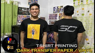 VIDEO TUTORIAL TSHIRT PRINTING USING DARK TRANSFER PAPER DTP amp VINYL [upl. by Elliot]