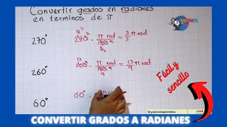 quotConversión de Grados a Radianes ¡Fácil y Sencillo  Guía Paso a Paso con ejerciciosquot [upl. by Nrobyalc617]