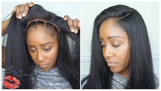 MUST SEE  HOW TO GLUELESS LACE FRONTAL WIG INSTALL STEP Y STEP TUTORIAL NO HAIR OUT OR GLUE [upl. by Sachi2]