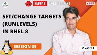 Live Linux Training RHCSARHCE For Members  Session39  SetChange Targets Runlevels in RHEL 8 [upl. by Gypsy]