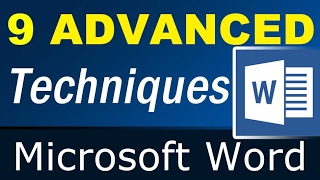 9 little known Advanced Techniques of Microsoft Word [upl. by Odla]