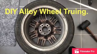 DIY Buckled Alloy Wheel Truing  Straightening  Volvo D5 [upl. by Eilah]