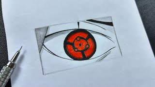 Easy to draw  how to draw madara’s eye  eternal  easy stepbystep [upl. by Solley519]