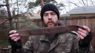 Survival Knife Forged from a LawnMower Blade Backyard Blacksmithing DIY Knifemaking [upl. by Ken]