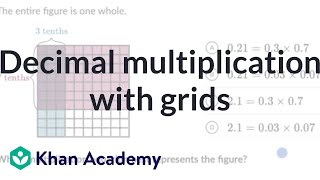 Decimal multiplication with grids  Multiply Decimals  5th grade  Khan Academy [upl. by Rexferd]