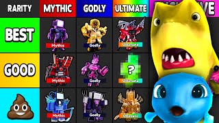 The Ultimate RARITY Tier List in Toilet Tower Defense [upl. by Rolecnahc]