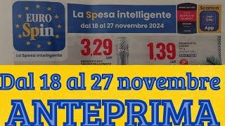 Volantino EUROSPIN dal 18 al 27 novembre ANTEPRIMA [upl. by Thom]