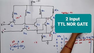 TTL NOR gate  TTL NOR GATE using totem pole  TTL [upl. by Adnema]