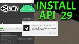 Update Unity Android SDK to API Level 29 10 Quick Tutorial  Fix Unable to Install SDK Platform [upl. by Wilhelm]