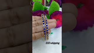 Gold like stone bangle designs8754252999 bangles online gold white pearl trending [upl. by Chilt]