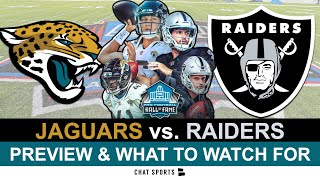 Raiders vs Jaguars Preview NFL Hall Of Fame Game What To Watch For  Las Vegas Raiders Preseason [upl. by Oiramej]