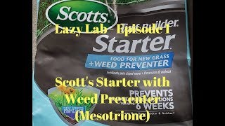 Lazy Lab  Mesotrione Test Scotts Starter with Weed Preventer [upl. by Toffey67]