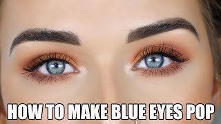 Best Eyeshadow Colors for Blue Eyes  Affordable Warm Toned Eye Makeup Tutorial [upl. by Noyar770]