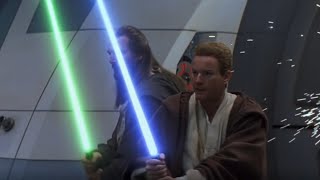 Qui Gon and Kenobi VS Trade Federation Droids  Star Wars The Phantom Menace 1999 [upl. by Anawt768]