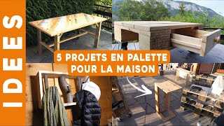 5 IDÉES DE BRICOLAGE EN PALETTES  Pour la maison [upl. by Nnyltak]