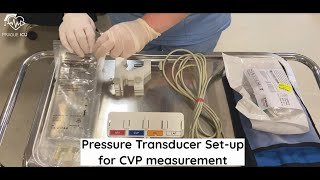 Pressure transducer setup for CVP measurement [upl. by Denny]