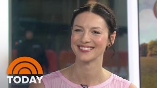 Caitriona Balfe Costar’s Fascination With My Fake Baby Belly ‘Got Awkward’  TODAY [upl. by Bertolde]