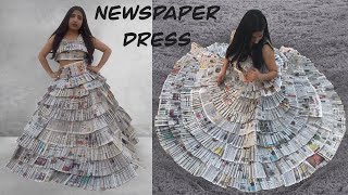 DIY  I Made a Newspaper Dress   Palak Bansal [upl. by Laurence]