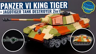 King Tiger  Tank Destroyer 2in1  PzKpfw VI Tiger II  Sluban B0980 Speed Build Review [upl. by Ellerd834]