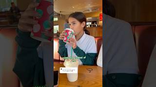 Trying the new drinks from Starbucks 🥤😱😋🎄🎅 shorts starbucks fypシ゚ viral [upl. by Naerb]