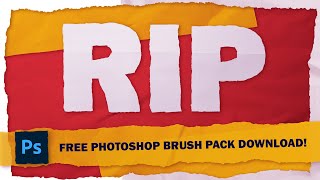 EASY Ripped Paper Effect in Photoshop FREE BRUSH PACK [upl. by Eilac]