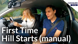 First Time Learning Hill Starts in a Manual Car  Three Methods [upl. by Nalliuq]