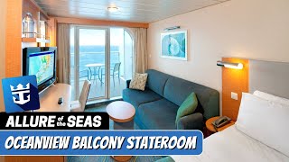 Allure of the Seas  Ocean View Stateroom with Balcony Tour amp Review 4K  Royal Caribbean Cruise [upl. by Nalloh685]