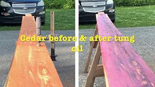 Best way to apply tung oil to cedar and how many coats you need [upl. by Elrak]