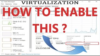 HOW TO ENABLE OR DISABLE VIRTUALIZATION CPU [upl. by Herwick412]