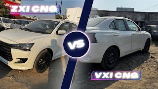 Maruti dzire VXI CNG vs ZXI CNG  maruti dzire vxi vs zxi  full detailed Comparison ✅✅ [upl. by Winifield]