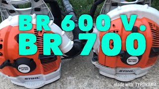 STIHL BR 600 v STIHL BR 700 Blower Comparison 2018 [upl. by Timus]