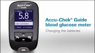 AccuChek® Guide How to change batteries [upl. by Anoirtac]