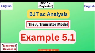 BJT AC Analysis  re Transistor Model  EDC  Example 51 Boylestad English [upl. by Hogen659]