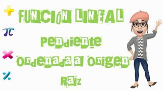 FUNCIÓN LINEAL pendiente ordenada al origen y raíz [upl. by Boleyn]