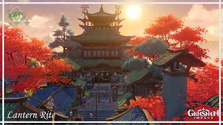 🏮Lantern Rite Festival 🏮 Emerald Peak Autumnhold Peak  Serenitea Pot Design Genshin Impact [upl. by Joan]