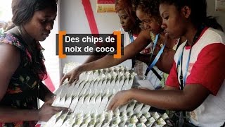 Cameroun  Des chips de noix de coco [upl. by Ahcatan390]