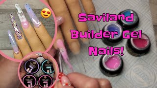 SAVILAND BUILDER GEL NAILS  COLORFUL JULY [upl. by Phenica147]