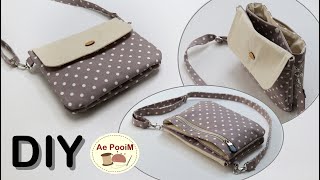 DIY Multipockets crossbody bag [upl. by Zebadiah79]