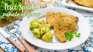 Pesce Spada Panato al Forno con Contorno di Patate Prezzemolate  Ricetta Facile  55Winston55 [upl. by Saoj]