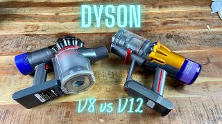 Dyson V8 vs V12  Unterschied der beiden Akku Staubsauger [upl. by Nosdrahcir]