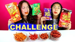 TAKIS CHALLENGE EATING FUEGO XTREME SPICY CHIPS 4 Flavors B2cutecupcakes [upl. by Sisi748]